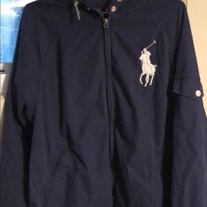 Blue waterproof wind breaker